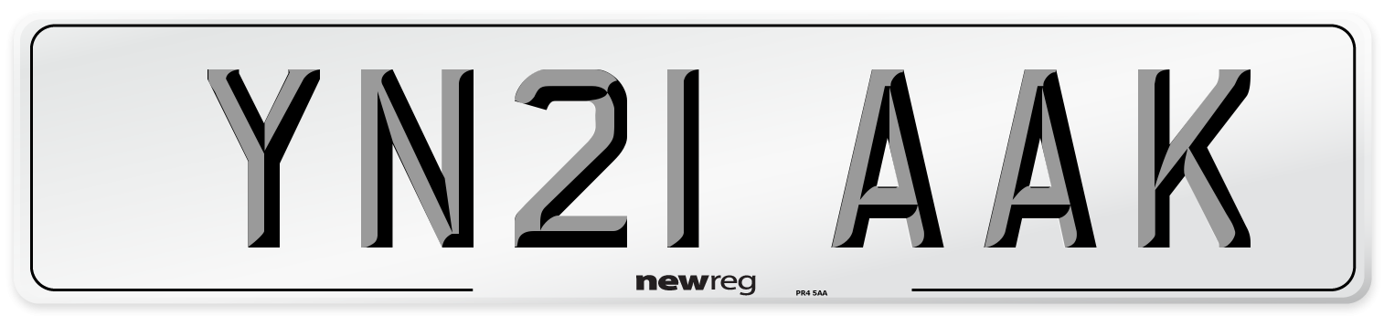 YN21 AAK Number Plate from New Reg